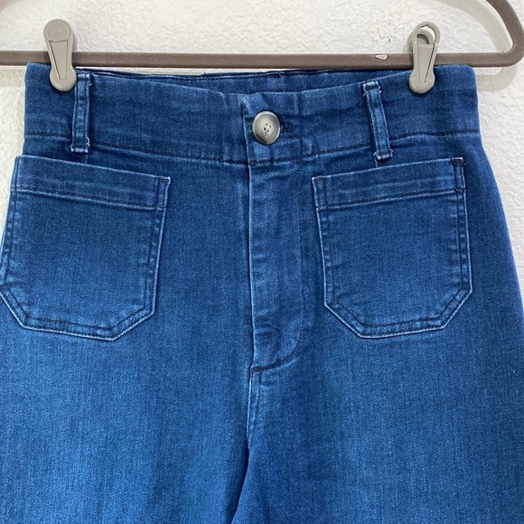Pilcro Anthropologie Women's The Skipper Blue Wide Leg Cotton Blend Jeans 27 - Picture 4 of 10